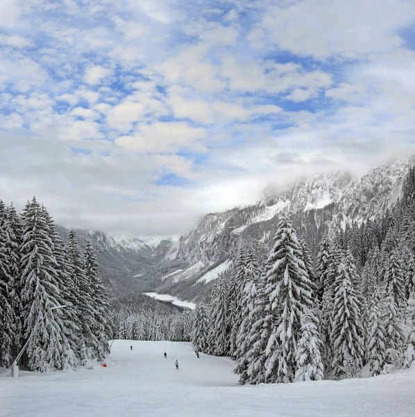 Hallstatt Dachstein Alp Dağları Nın Kışın Salzkammergut Bir Kısmı Dolayısıyla — Stok fotoğraf