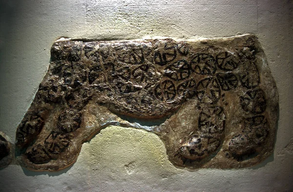 Leopard Reliefs Catalhoyuk Atalhyk Museum Anatolian Civilization Ankara Turkey — 스톡 사진