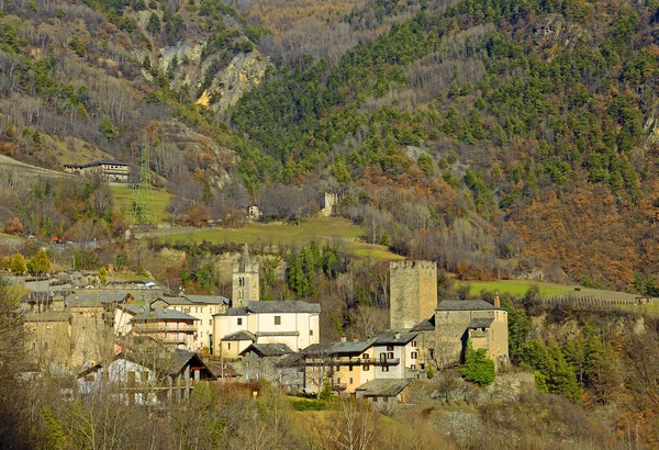 Das Blonay Schloss Von Avise Avise Ist Eine Gemeinde Aostatal — Stockfoto