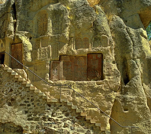 Klášter Geghard Unesco Arménská Středověká Architektura Azatské Údolí Kotajský Kraj — Stock fotografie