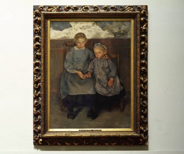 Picture of Leon Frederic (1856-1940)  Two Walloon peasant children, Antwerp, Belgium
