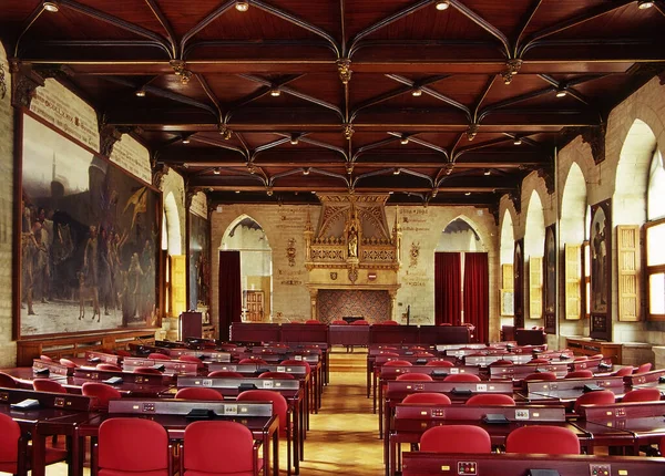 Vergaderzaal Van Het Oude Historische Stadhuis Leuven België — Stockfoto