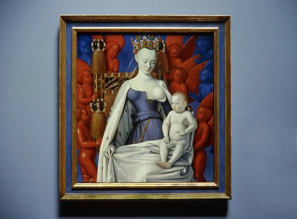 Фото Жана Фуке 1420 1477 Мадона Окружении Серафимов Херувимов Антверпен — стоковое фото