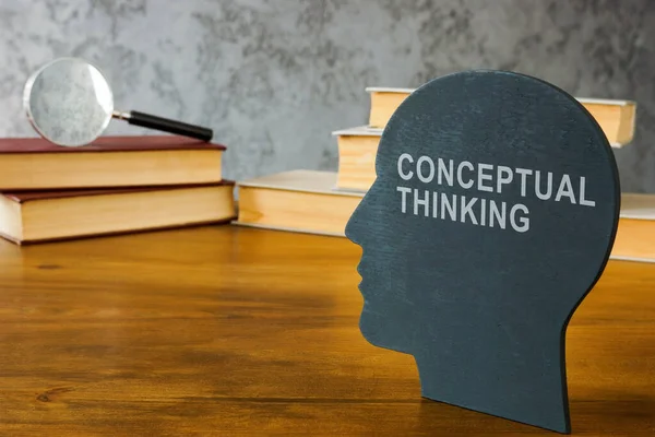 Conceptual Thinking Inscription Head Books — Stock Photo, Image