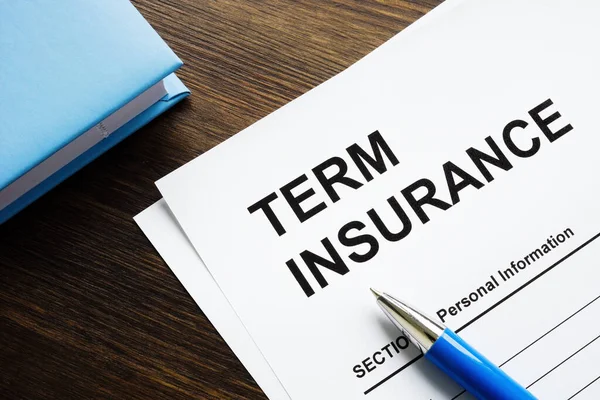 Term Insurance Application Papers Notepad — Stock Photo, Image
