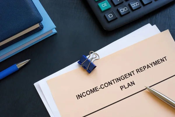 Income Contingent Repayment Plan Calculator Notepads — Stock Photo, Image