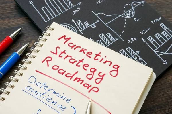 Plan Estrategia Marketing Bloc Notas Gráficos — Foto de Stock