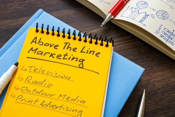 Notepad Line Atl Marketing List — Stock Photo, Image