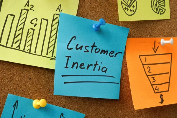 Deska Nálepkami Nápisem Customer Inertia — Stock fotografie