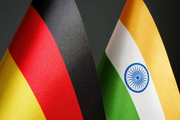 Banderas Alemania India Como Símbolo Relación Diplomática — Foto de Stock