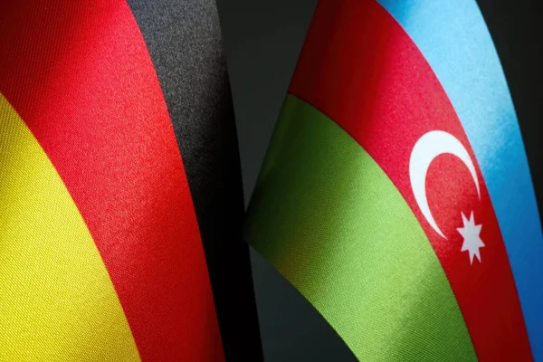Прапори Німеччини Азербайджану Стоять Пліч Пліч — стокове фото