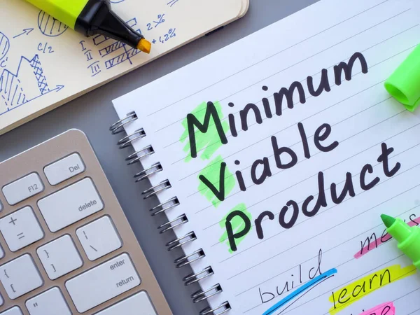 Mvp Minimum Viable Product Marks Page — Stock Photo, Image