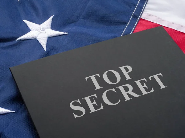Bandiera Cartella Degli Stati Uniti Etichettate Top Secret — Foto Stock
