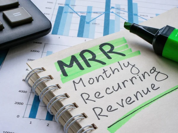 Page Written Marks Mrr Monthly Recurring Revenue — Stock Photo, Image