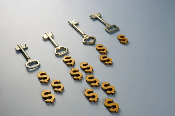 Keys Dollar Signs Symbol Ideas Business Solution — Stock Photo, Image