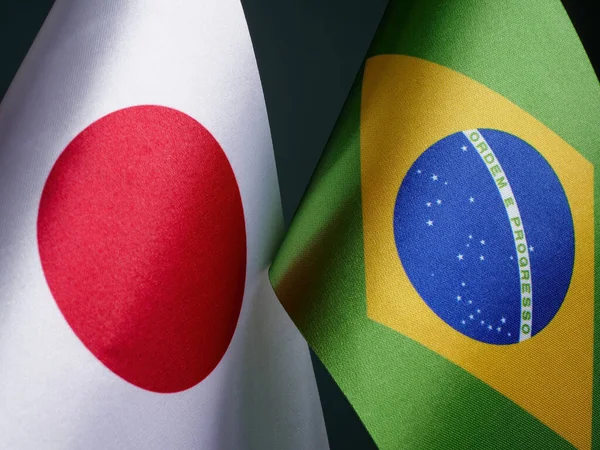 Banderas Arel Cercanas Japón Brasil — Foto de Stock