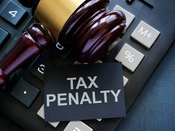 Calculator Gavel Tax Penalty Sign — Stock Photo, Image