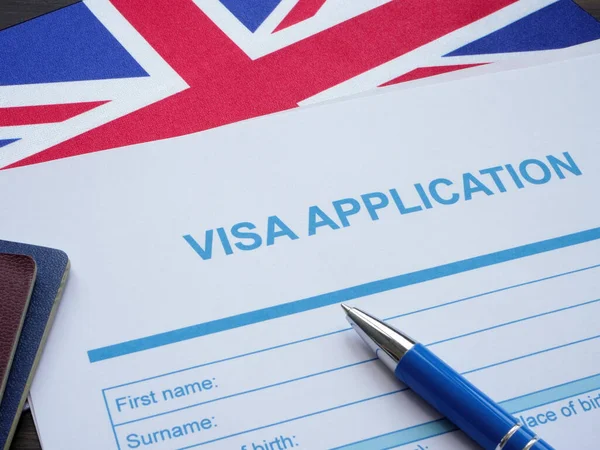 Une Demande Visa Vide Drapeau Grande Bretagne — Photo