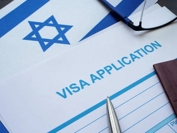 Drapeau Israël Formulaire Demande Visa — Photo