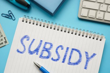 Not defterine yazılan kelime sübvansiyonu.