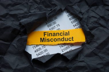 Financial misconduct note and accounting records. Fraud and auditing concept. clipart