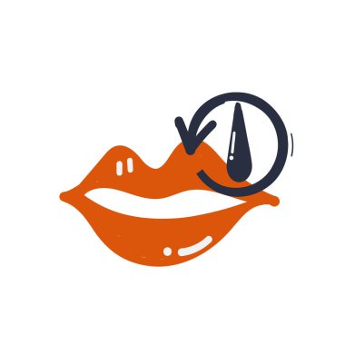 Elle çizilmiş dudak nemlendirme simgesi çizim vektörü