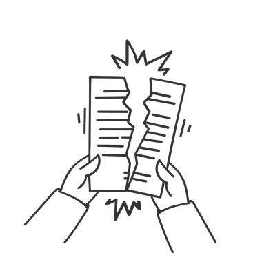 El çizimi karalama sözleşmesi kağıt çizim vektörü