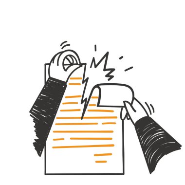 El çizimi karalama sözleşmesi kağıt çizim vektörü