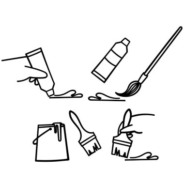 El çizimi karalama fırçalar ve resimle ilgili resimler.