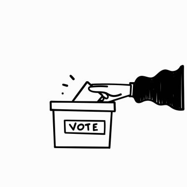 El çizimi seçim sandığı illüstrasyonu