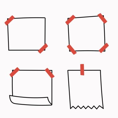 Elle çizilmiş boş not kağıdı duvara yapıştırılmış.