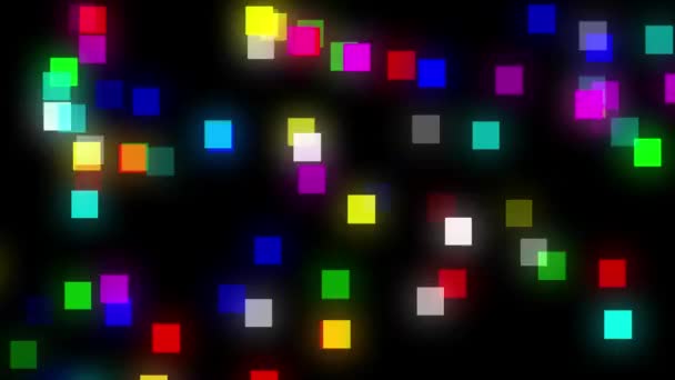 Цветные Цифровые Квадраты Движения Графики Простым Черным Фоном — стоковое видео
