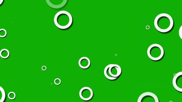Rozšiřování Kruhů Pohybové Grafiky Zeleným Pozadí Obrazovky — Stock video