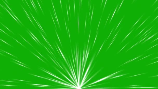 緑の画面の背景を持つ光線ストリームモーショングラフィックス — ストック動画