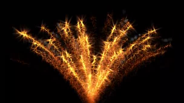Gyönyörű Tűzijáték Mozgás Grafika Éjszakai Háttér — Stock videók