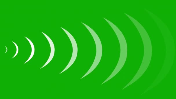 Звуковые Волны Графика Движения Зеленым Фоном Экрана — стоковое видео