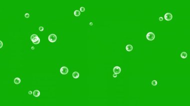 Sabun baloncukları üfleme yeşil ekran arkaplanlı hareket grafikleri