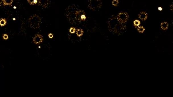 具有夜间背景的烟火运动图形 — 图库视频影像