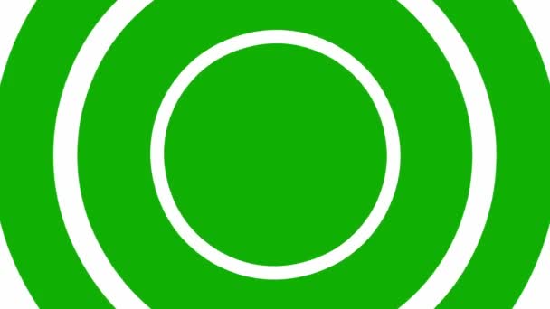 Krimpende Cirkels Richting Centrum Motion Graphics Met Groene Achtergrond Scherm — Stockvideo
