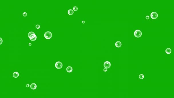 Foukání Mýdlové Bubliny Pohybové Grafiky Zeleným Pozadí Obrazovky — Stock video
