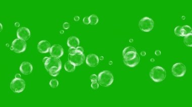 Yeşil ekran arkaplan ile hareket eden sabun kabarcıkları hareket grafikleri