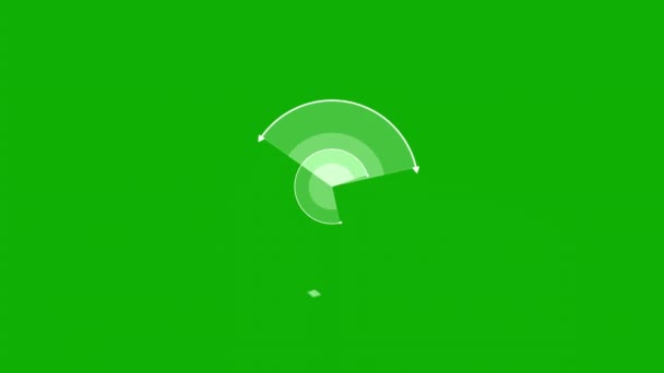 緑の画面の背景とデジタル円弧の動きのグラフィック — ストック動画