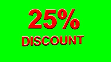 Yeşil ekran arkaplanlı% 20 indirimli hareket grafikleri