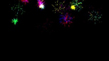 Colorful fireworks motion graphics with night background