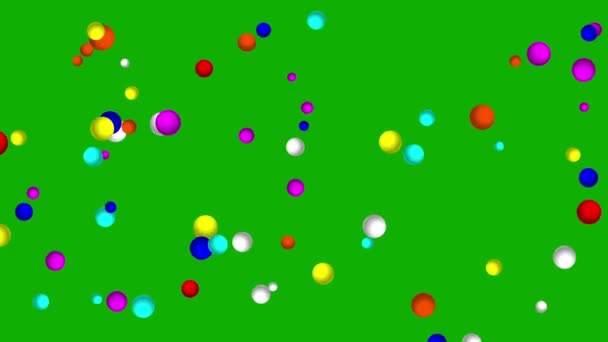 用绿色屏幕背景移动彩色球体运动图形 — 图库视频影像