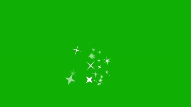 輝く火花緑の画面の背景とモーショングラフィックス — ストック動画