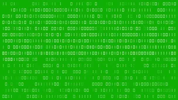 Графіка Руху Бінарного Коду Фоном Зеленого Екрану — стокове відео