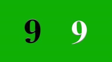 Yeşil ekran arkaplan ile 10 'dan 0' a geri sayım