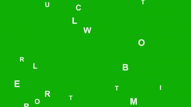 上升的数字英语字母表运动图形与绿色屏幕背景 — 图库视频影像