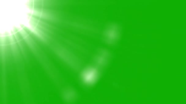Блискучі Світлові Промені Графіки Руху Зеленим Екраном Фону — стокове відео